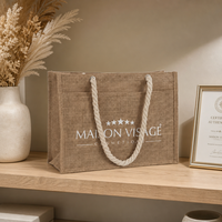 Sacs fourre-tout en jute écologiques classiques pour mariage, personnalisables avec logo brodé, impression sérigraphique, couleurs mélangées, réutilisables, souvenir pour invités, cadeau
