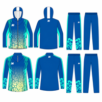 Ensemble de survêtement de football personnalisé par sublimation, veste à capuche et pantalon, pour l'entraînement, anti-humidité, taille élastique, dégradé