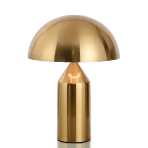 Home Living Interieur Decoratie Paddestoel Ontwerp Goud Aluminium Tafellamp Antieke Nachtkastje Lampen Voor Huis