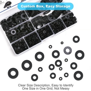 Nylon Flat <b>Washers</b> M2 M2.5 M3 M4 M5 M6 M8 M10 M12 Black 1200Pcs For <b>Car</b> Aviation Mechanical Indoor Use - Product Image 3