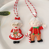 Nouveaux Ornements Pendentifs Père et Mère Noël 2026 en Résine – Décorations de Noël pour Arbre et Murs