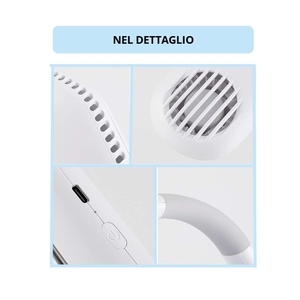 Ventilatore da Collo Senza Pale Ricaricabile USB, 3 Velocità, Flusso d'Aria a 360 Gradi, Silenzioso, Display LED, Mini Ventilatore Portatile Indossabile - Product Image 6