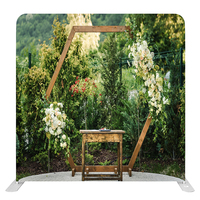 Fond de scène pour mariage, personnalisé, écologique, durable, avec cadre en aluminium et tissu tendu double face pour photomaton