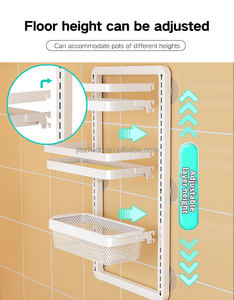 卸売3層金属省スペース壁掛け調節可能なハンギングバスケットスパイス棚オーガナイザーキッチン冷蔵庫用 - Product Image 4