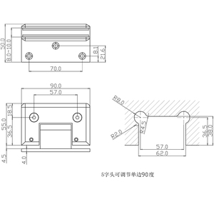 Charnières <span class=keywords><strong>de</strong></span> porte en verre robustes en laiton <span class=keywords><strong>pour</strong></span> cabine <span class=keywords><strong>de</strong></span> <span class=keywords><strong>douche</strong></span> mur-verre, accessoires modernes <span class=keywords><strong>pour</strong></span> hôtels, vente en gros - Product Image 4