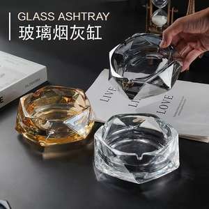 Cenicero de cristal con diseño de diamante, tamaño estándar, decoración para el hogar, soporte de cristal para humo, para sala de estar u oficina - Product Image 2