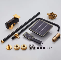 Ensemble de douche thermostatique multifonction moderne en aluminium poli, avec douchette à pression et jet pulvérisateur