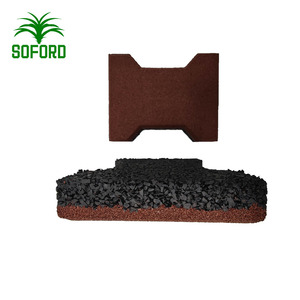 Dalles de pavage en caoutchouc pour extérieur, emboîtables, en forme d'os de chien, épaisseur 45 mm, pour allées, <span class=keywords><strong>pas</strong></span> chères, produit en gazon artificiel - Product Image 3