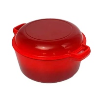Casserole multi-cuisson en émail en gros, 2 en 1, fonte, double four hollandais avec couvercle en poêle