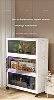 Organisateur de bureau avec étagère amovible, chariot de rangement rectangulaire moderne à 5 niveaux en plastique sur roulettes pour cuisine et maison