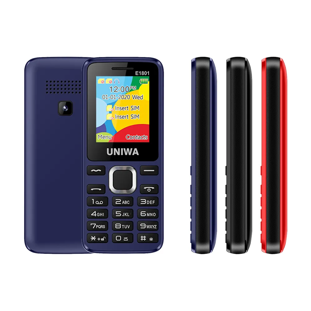 UNIWA ECON E1801 Chpeast 1.77 inç Bar özelliği tuş takımı telefon çift SIM BT FM kablosuz 0.08MP kamera vibratör desteği çoklu dil