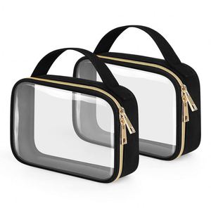 Sac de toilette portable Bestella, multifonctionnel, en PVC imperméable, transparent, pour les soins de beauté en déplacement - Product Image 1