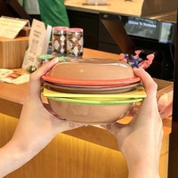 Ensemble bol et assiette à hamburger mignon et beau, assiette à dessert créative, bol à salade, vaisselle en céramique