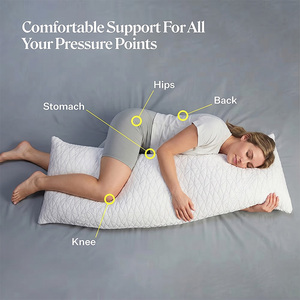 Oreiller de lit en mousse longue, sûr et non toxique, personnalisé OEM - Grand oreiller corporel doux et respirant pour les dormeurs latéraux et les femmes enceintes - Product Image 3