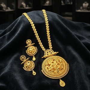 Wholesale 14K 18K 24K Micro Gold Filled Forming <b>Long</b> <b>Necklaces</b> Set, Fashion Jewelry Set, Traditional Floral Design Jewelry Set. - Product Image 2