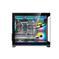 Nouvelle conception, boîtier d'ordinateur MATX noir, tour moyenne, boîtier de jeu pour ordinateur de bureau avec verre trempé RGB, boîtiers et tours d'ordinateur pour joueurs