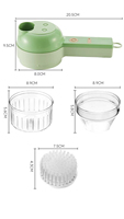 4-in-1 Elektrische Handmatige Plastic Multifunctionele Groente Snijder Schilmesje Container Huishoudelijke Keuken Knoflookpers Puree