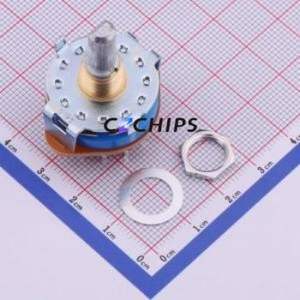 SRRM264300 Rotary Switch Through hole Component (THT) Switch 6 Cylindrical (with Slot) PC Pin Short Circuit - Product Image 1