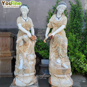 Yaşam boyutu açık bahçe Modern Lady heykeli oniks mermer şekil heykel - Product Image 4