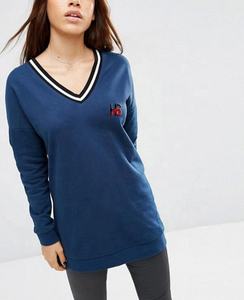 Custom New V Neck Sweatshirts Tops High Street Casual <b>Women</b> Fashion <b>Long</b> Sleeve <b>Shirt</b> Autumn Wear - Product Image 1
