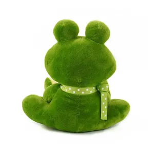 柔らかい動物の形をした緑のカエルぬいぐるみ卸売カスタムプロモーションギフト