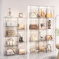 Boîte de présentation pour sacs à main et cadeaux TGYW, boîte de présentation anti-poussière pour sacs à main, bacs et boîtes de rangement en plastique transparent avec porte magnétique
