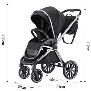 Poussette bébé 3 en 1 OEM, nouvelle, haute, avec siège <span class=keywords><strong>auto</strong></span>, légère, pour nouveau-né, antichoc, confortable, chariot pour bébé - Product Image 5