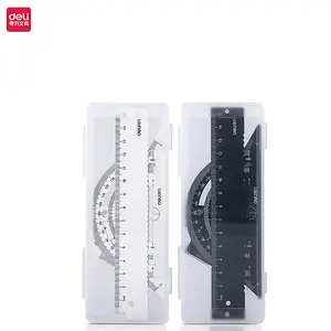 Deli drawing measuring triangle ruler ruler protractor geometry suit aluminum ruler stationery