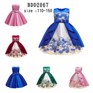 Nuevo Diseño, Vestido de Fiesta para Niñas, Venta al por Mayor, Vestidos de Satén para Niñas, Vestidos de Flores para Bodas - Product Image 1