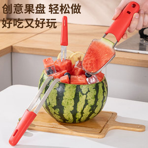 Watermelon Slicer 304 Stainless Steel Creative Fruit Divider Cantaloupe Mango <b>Tool</b> <b>Set</b> Household Kitchen Use - Product Image 2