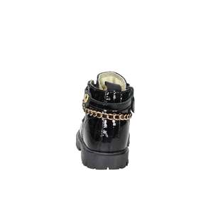 Stivali da Combattimento per Ragazze Balducci in Pelle Verniciata Nera con Dettaglio Catena, Taglia 27 - Product Image 4