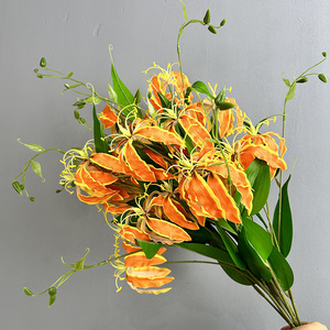 Flores <span class=keywords><strong>de</strong></span> Plástico con Tacto Real, Lirio Gloriosa, Decoración Nórdica para el <span class=keywords><strong>Hogar</strong></span>, Planta Decorativa Suave, Flores Artificiales para Hoteles, Bodas y Exteriores - Product Image 4