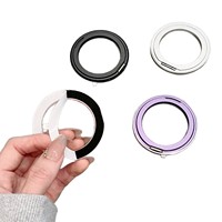 Support de téléphone portable en alliage d'aluminium ultra-fin, adhésif, avec anneau rotatif, compatible avec les chargeurs de bureau, support horizontal et vertical