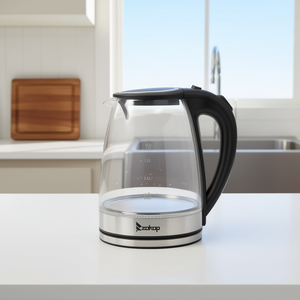 Bouilloire électrique en verre Zokop 1,8 L 1200 W avec arrêt automatique pour usage domestique - Product Image 2