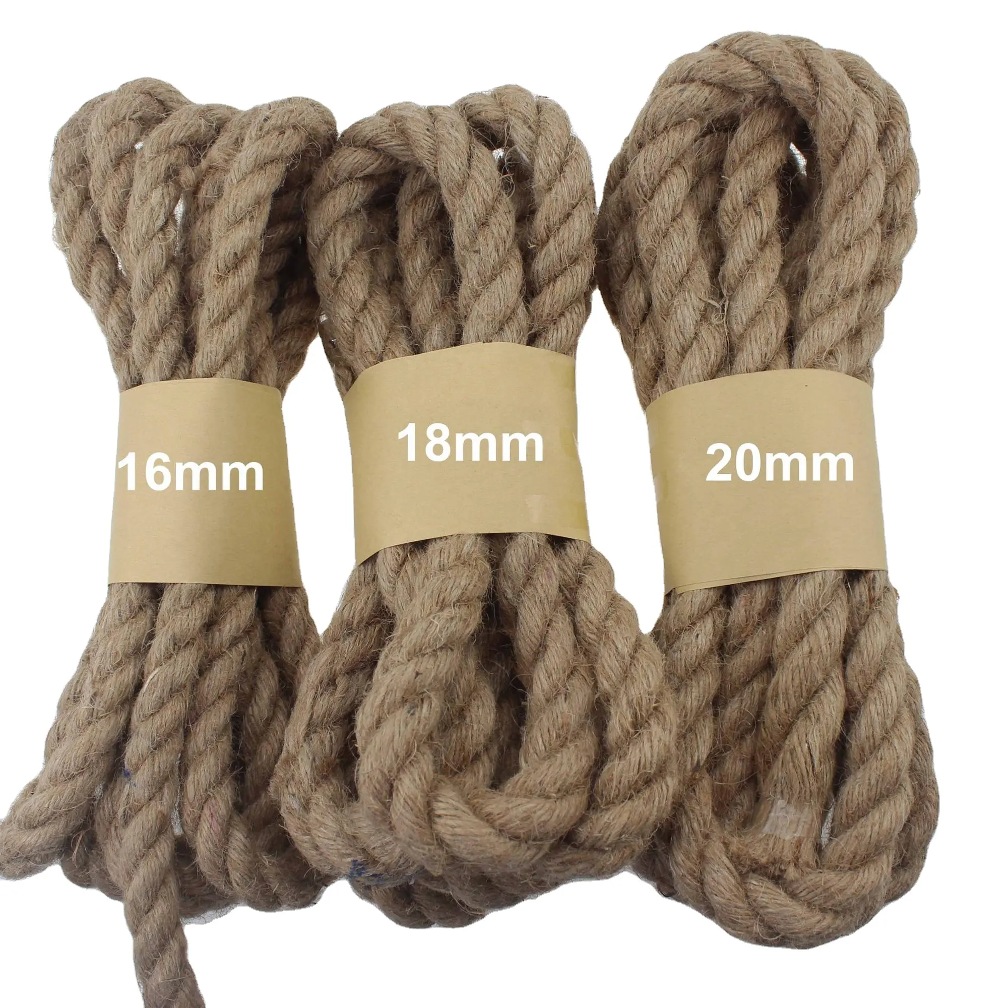 Corde en chanvre et fibre de sisal anti-vieillissement, corde de jute de 6mm et 8mm