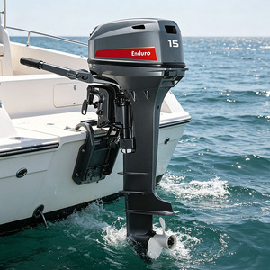 Moteur télécommandé 15 CV 2T pour bateau de pêche avec poignée de commande et câbles inclus - Product Image 4