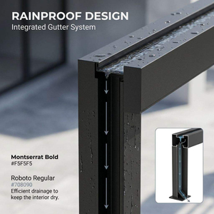 Pérgola de Jardín de Aluminio Premium, Pérgola Ajustable con Rejillas para Patio y Jardín, Disponible en 3x4 y 6x6 Metros - Product Image 6