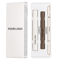 Kit de sourcils personnalisé avec logo, ensemble 3-en-1, cosmétiques de haute qualité, crayon à sourcils, maquillage végétalien avec gel et teinture pour sourcils