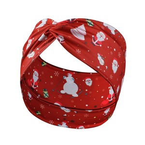 Bandeaux de Noël torsadés extensibles, bandeaux de sport rouges/verts, élastiques pour cheveux, turbans pour fête de Noël - Product Image 4