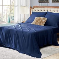 Ensemble de draps-housses 4 pièces en fibre de bambou tissée 300TC, non toxique, écologique, taille double, pour hôtel, maison, usage quotidien