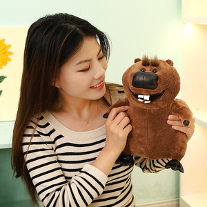 Juguetes de peluche de <span class=keywords><strong>castor</strong></span> con logotipo personalizado, nutrias marrones, castores, ratas, marmotas, muñecos de animales de peluche, cojines decorativos de dibujos animados, regalo al por mayor - Product Image 4