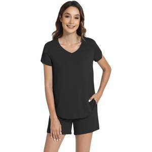 Conjunto de pijama de viscosa de bambú para mujer WiWi, camiseta de manga corta y pantalones cortos, ropa de dormir S-XXL - Product Image 1