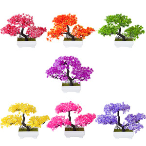 Set di Fiori Artificiali Huaien, Pino Nuvoloso Creativo e Fiore di Prugna a Quattro Gambe, Vaso in Plastica per Uso Interno ed Esterno - Product Image 5