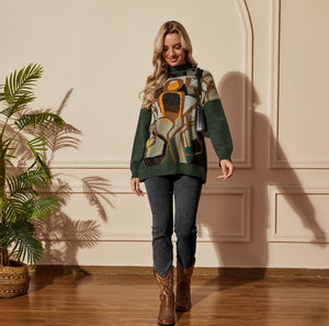 Pull Intarsia de créateur-Tricot inspiré de la peinture à l'huile de style artistique sud-africain fabriqué en Chine Délai d'échantillonnage de 7 jours - Product Image 3