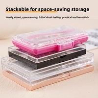 Lot de 10 boîtes d'emballage de luxe en acrylique personnalisables avec logo, réutilisables pour ongles à presser, idéales pour marque privée