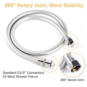 Tuyau de douche lisse <span class=keywords><strong>en</strong></span> PVC G1/2 "Fit Flexible Anti-Kink Tuyau de douche à main avec connexions métalliques Tuyau de douche flexible <span class=keywords><strong>en</strong></span> PVC - Product Image 2