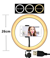 D'anneau de Selfie de Lampe A Mené La Lumière D'anneau de Selfie Pour Téléphone Photographie Éclairage Caméra Trépied Kit Matériel Photo