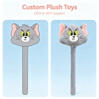 Mallette en peluche chat et souris de dessin animé, jouet en peluche souple à main pour jeu de fête pour enfants, OEM disponible