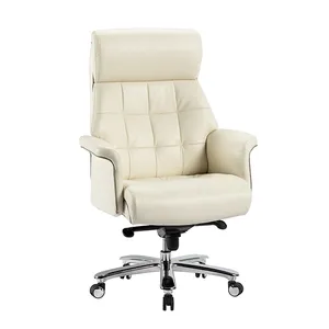 High end yönetici patron PU deri ofis koltuğu ofis mobilyaları döner sandalye ayarlanabilir deri sandalye