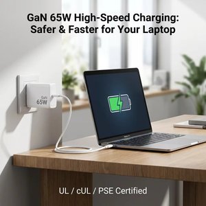 Caricabatterie PD 65W Certificato UL/FCC USA, Compatibile con Telefoni <span class=keywords><strong>Apple</strong></span> e Samsung, Adattatore di Alimentazione USB-C GaN 65W per Ricarica Rapida Laptop - Product Image 2